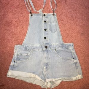 Jean shorts overalls